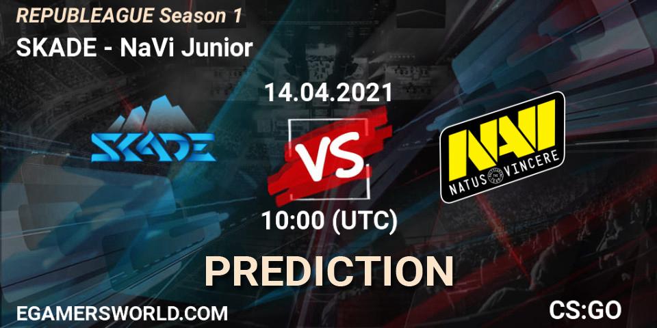 SKADE - NaVi Junior: ennuste. 14.04.2021 at 10:00, Counter-Strike (CS2), REPUBLEAGUE Season 1