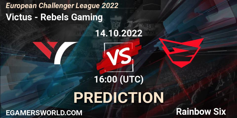 Victus - Rebels Gaming: ennuste. 14.10.2022 at 16:00, Rainbow Six, European Challenger League 2022