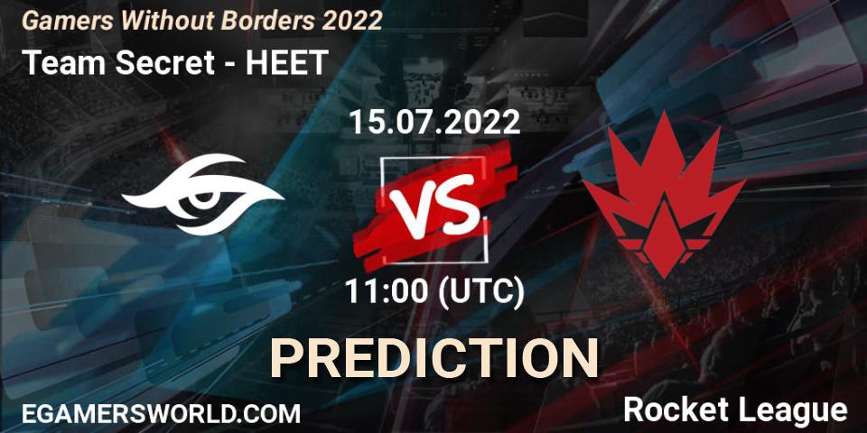 Team Secret - HEET: ennuste. 15.07.2022 at 11:00, Rocket League, Gamers Without Borders 2022