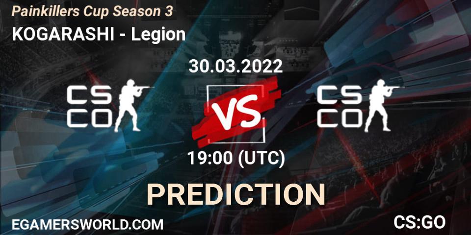 KOGARASHI - Legion: ennuste. 30.03.2022 at 19:00, Counter-Strike (CS2), Painkillers Cup Season 3