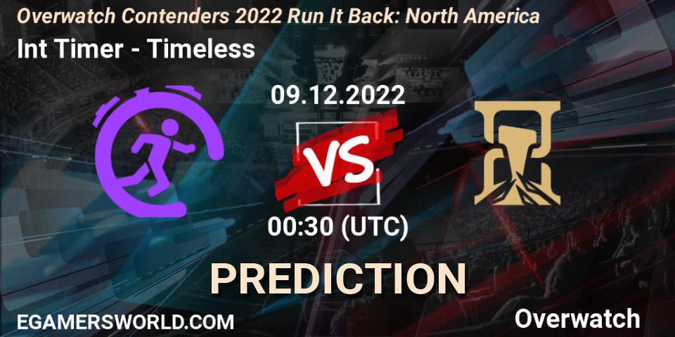 Int Timer - Timeless: ennuste. 09.12.2022 at 00:30, Overwatch, Overwatch Contenders 2022 Run It Back: North America