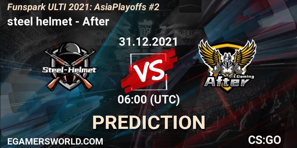 steel helmet - After: ennuste. 31.12.2021 at 07:00, Counter-Strike (CS2), Funspark ULTI 2021 Asia Playoffs 2