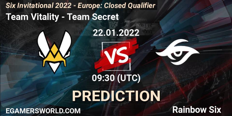 Team Vitality - Team Secret: ennuste. 22.01.22, Rainbow Six, Six Invitational 2022 - Europe: Closed Qualifier