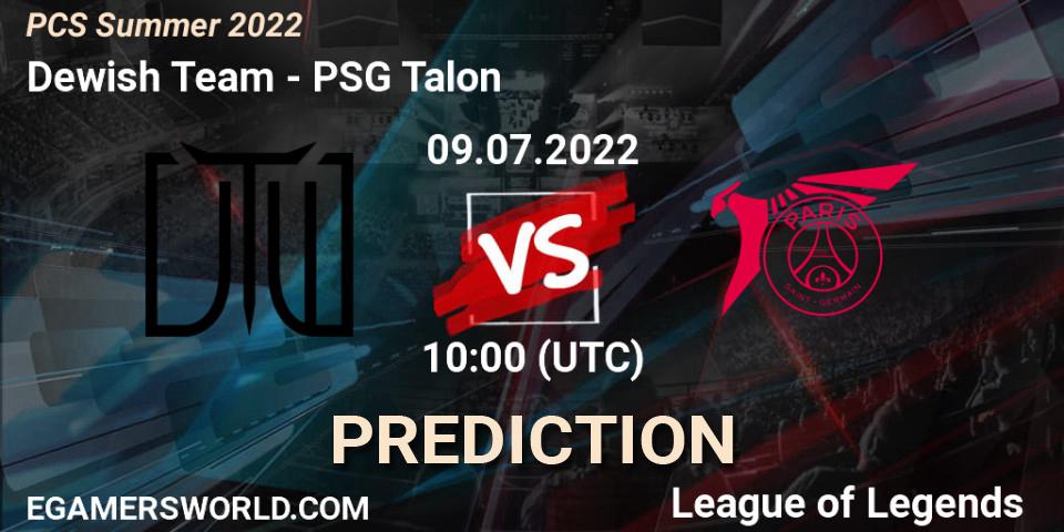 Dewish Team - PSG Talon: ennuste. 09.07.2022 at 10:00, LoL, PCS Summer 2022