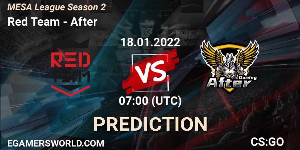 Red Team - After: ennuste. 20.01.2022 at 07:00, Counter-Strike (CS2), MESA League Season 2