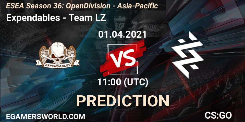 Expendables - Team LZ: ennuste. 02.04.2021 at 11:00, Counter-Strike (CS2), ESEA Season 36: Open Division - Asia-Pacific
