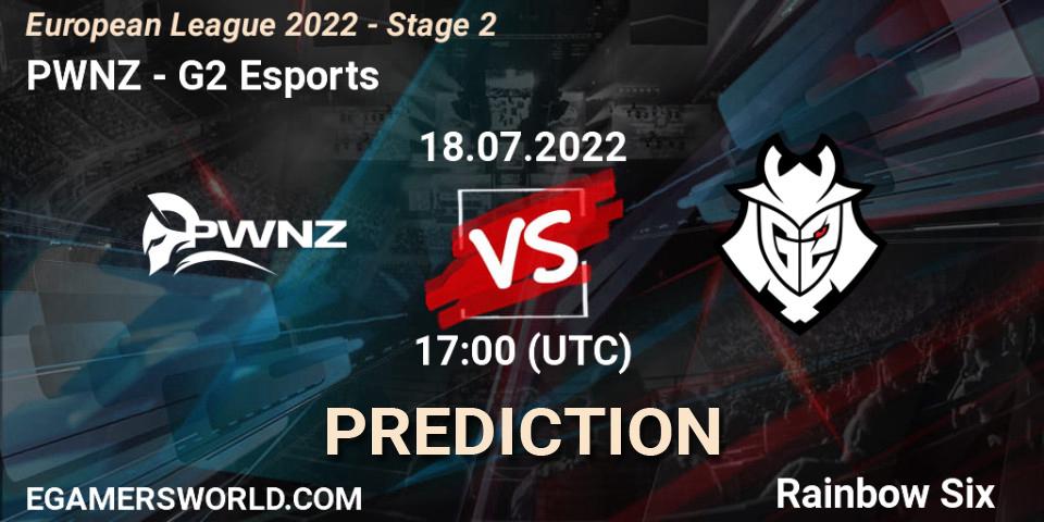 PWNZ - G2 Esports: ennuste. 18.07.2022 at 19:00, Rainbow Six, European League 2022 - Stage 2