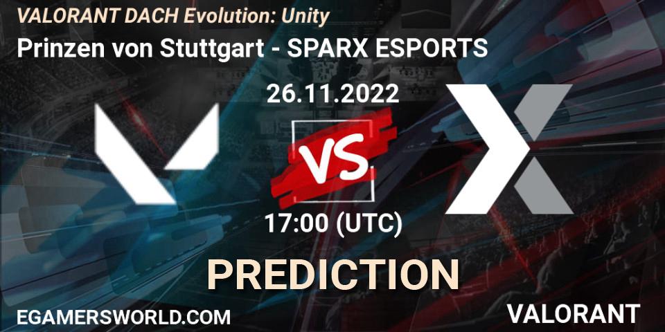 Prinzen von Stuttgart - SPARX ESPORTS: ennuste. 26.11.2022 at 17:00, VALORANT, VALORANT DACH Evolution: Unity