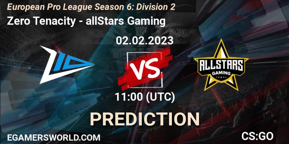 Zero Tenacity - allStars Gaming: ennuste. 02.02.23, CS2 (CS:GO), European Pro League Season 6: Division 2