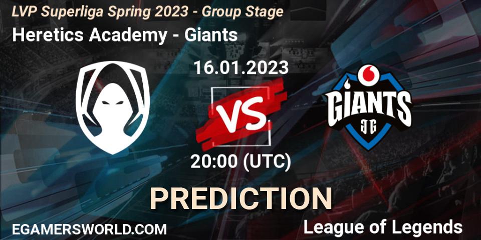 Los Heretics - Giants: ennuste. 16.01.2023 at 20:00, LoL, LVP Superliga Spring 2023 - Group Stage