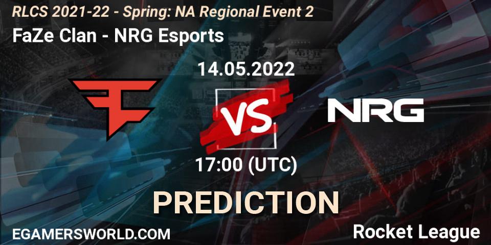 FaZe Clan - NRG Esports: ennuste. 14.05.22, Rocket League, RLCS 2021-22 - Spring: NA Regional Event 2