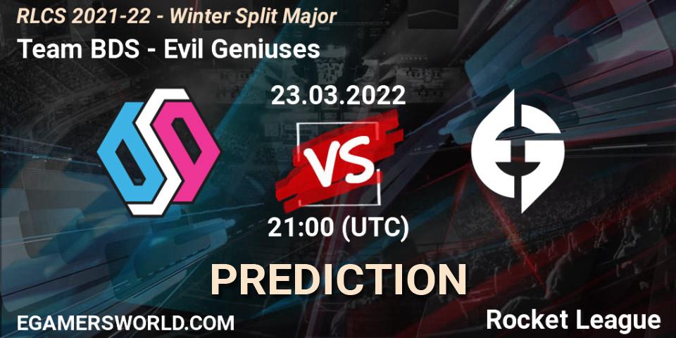 Team BDS - Evil Geniuses: ennuste. 23.03.2022 at 21:00, Rocket League, RLCS 2021-22 - Winter Split Major