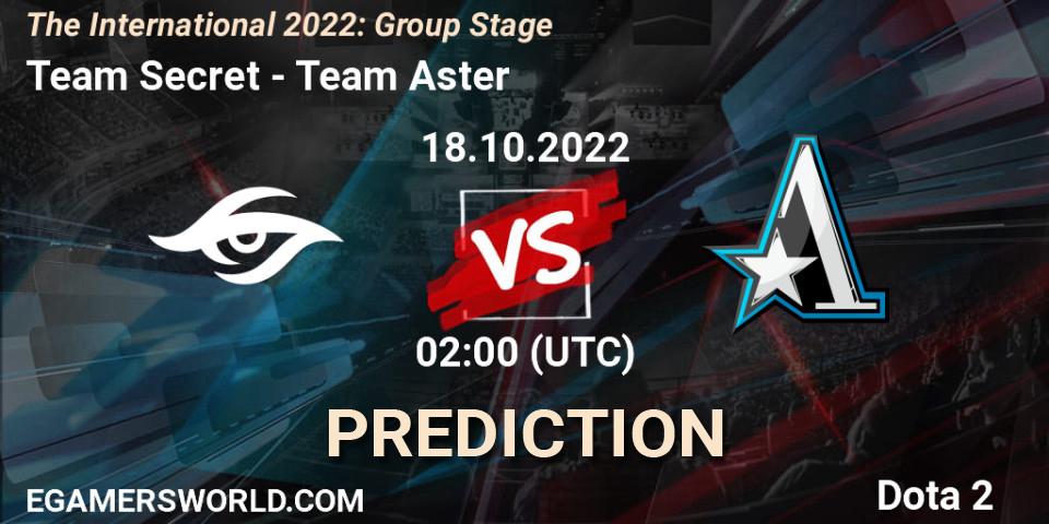 Team Secret - Team Aster: ennuste. 18.10.22, Dota 2, The International 2022: Group Stage