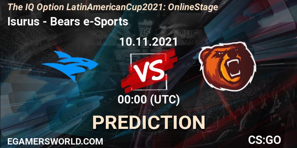Isurus - Bears e-Sports: ennuste. 10.11.2021 at 00:00, Counter-Strike (CS2), The IQ Option Latin American Cup 2021: Online Stage