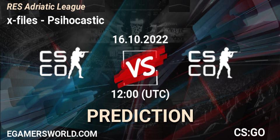 x-files - Psihocastic: ennuste. 16.10.2022 at 12:00, Counter-Strike (CS2), RES Adriatic League