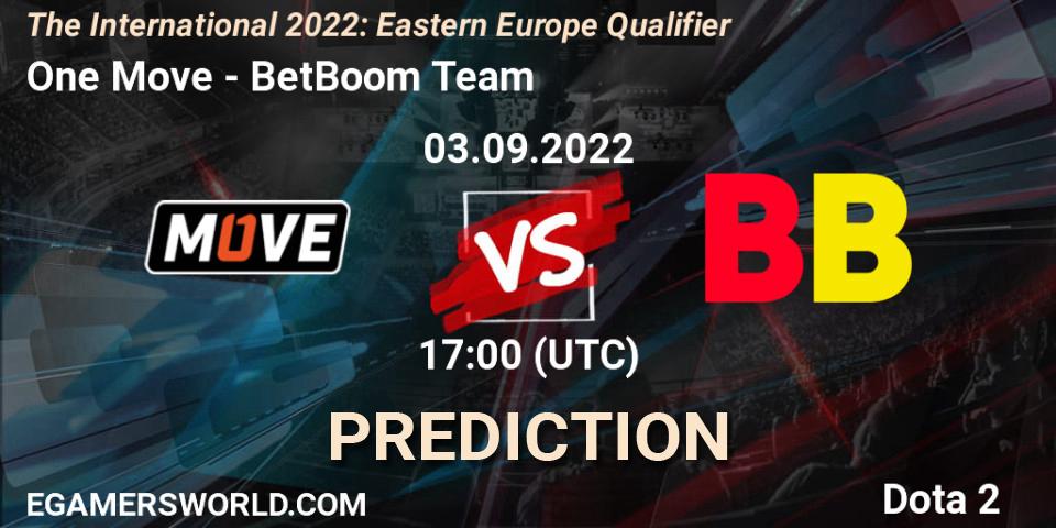 One Move - BetBoom Team: ennuste. 03.09.22, Dota 2, The International 2022: Eastern Europe Qualifier