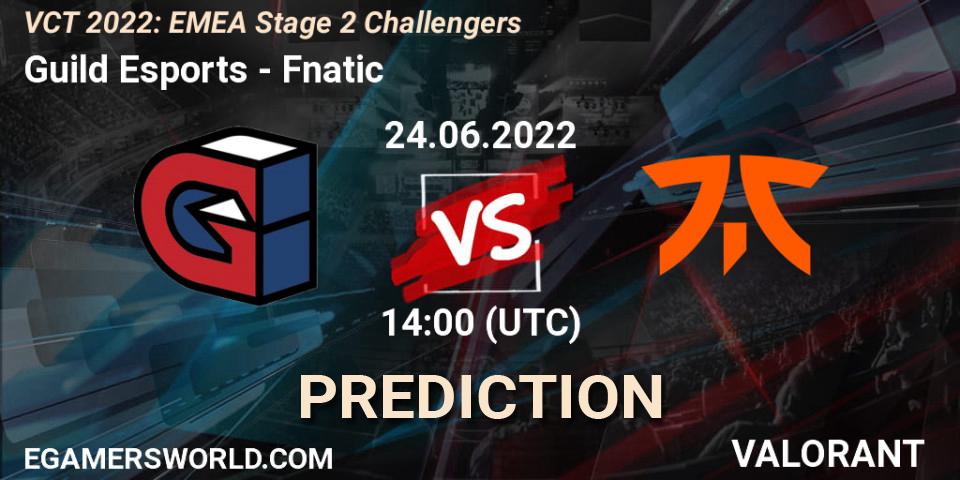 Guild Esports - Fnatic: ennuste. 24.06.2022 at 14:05, VALORANT, VCT 2022: EMEA Stage 2 Challengers