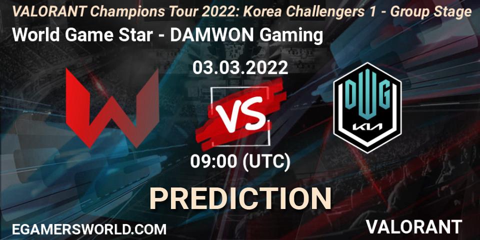 World Game Star - DAMWON Gaming: ennuste. 03.03.22, VALORANT, VCT 2022: Korea Challengers 1 - Group Stage