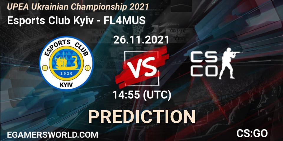 Esports Club Kyiv - FL4MUS: ennuste. 26.11.2021 at 15:10, Counter-Strike (CS2), UPEA Ukrainian Championship 2021