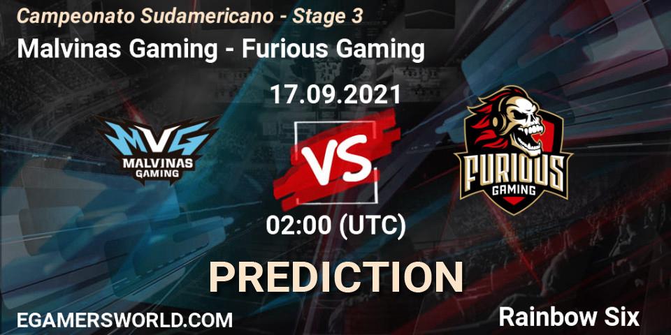Malvinas Gaming - Furious Gaming: ennuste. 17.09.2021 at 00:00, Rainbow Six, Campeonato Sudamericano - Stage 3