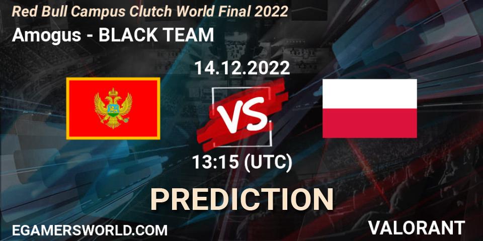 Amogus - BLACK TEAM: ennuste. 14.12.2022 at 13:15, VALORANT, Red Bull Campus Clutch World Final 2022