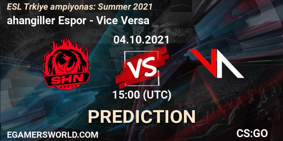 Şahangiller Espor - Vice Versa: ennuste. 04.10.2021 at 15:00, Counter-Strike (CS2), ESL Türkiye Şampiyonası: Summer 2021