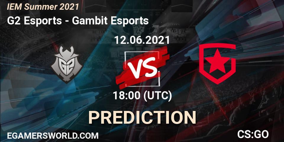 G2 Esports - Gambit Esports: ennuste. 12.06.2021 at 18:40, Counter-Strike (CS2), IEM Summer 2021