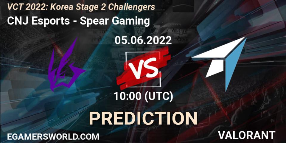 CNJ Esports - Spear Gaming: ennuste. 05.06.2022 at 09:30, VALORANT, VCT 2022: Korea Stage 2 Challengers
