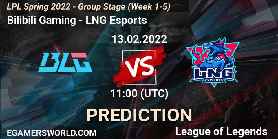 Bilibili Gaming - LNG Esports: ennuste. 13.02.2022 at 12:45, LoL, LPL Spring 2022 - Group Stage (Week 1-5)