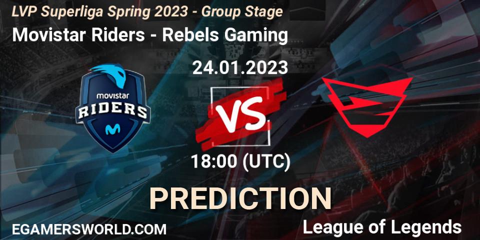 Movistar Riders - Rebels Gaming: ennuste. 24.01.2023 at 18:00, LoL, LVP Superliga Spring 2023 - Group Stage