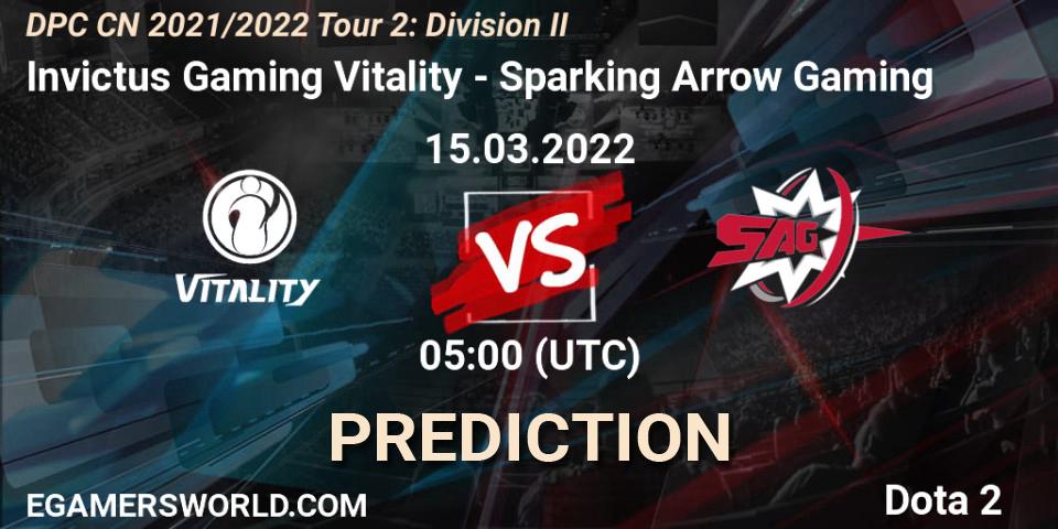 Invictus Gaming Vitality - Sparking Arrow Gaming: ennuste. 15.03.22, Dota 2, DPC 2021/2022 Tour 2: CN Division II (Lower)