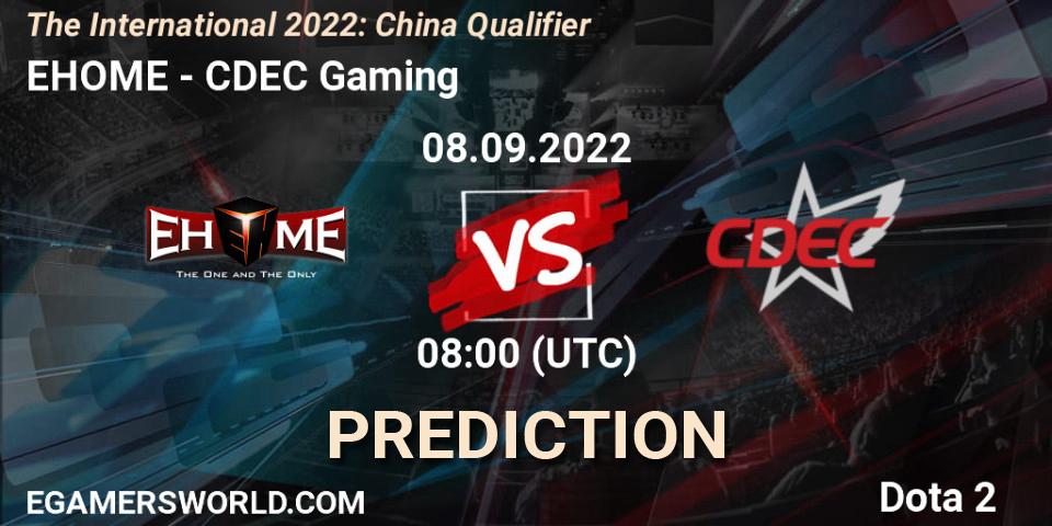 EHOME - CDEC Gaming: ennuste. 08.09.22, Dota 2, The International 2022: China Qualifier