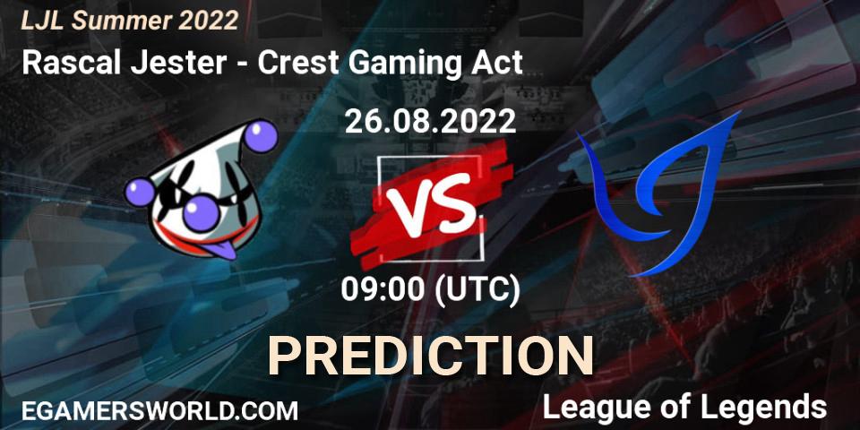 Rascal Jester - Crest Gaming Act: ennuste. 26.08.22, LoL, LJL Summer 2022