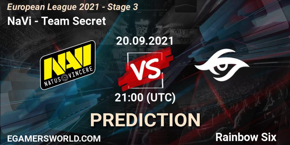 NaVi - Team Secret: ennuste. 20.09.21, Rainbow Six, European League 2021 - Stage 3