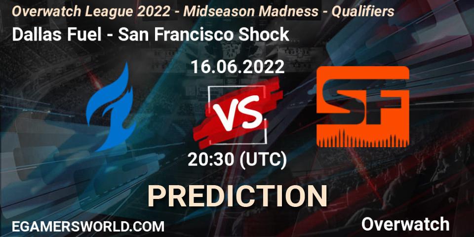 Dallas Fuel - San Francisco Shock: ennuste. 16.06.2022 at 20:40, Overwatch, Overwatch League 2022 - Midseason Madness - Qualifiers