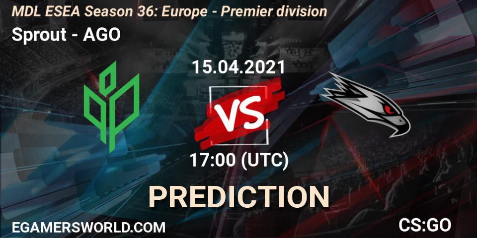 Sprout - AGO: ennuste. 15.04.2021 at 17:00, Counter-Strike (CS2), MDL ESEA Season 36: Europe - Premier division