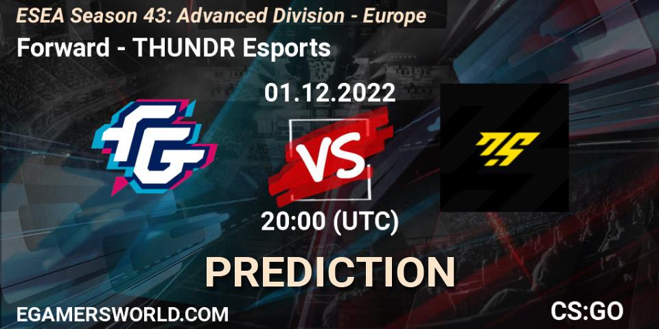 Forward - THUNDR Esports: ennuste. 01.12.22, CS2 (CS:GO), ESEA Season 43: Advanced Division - Europe