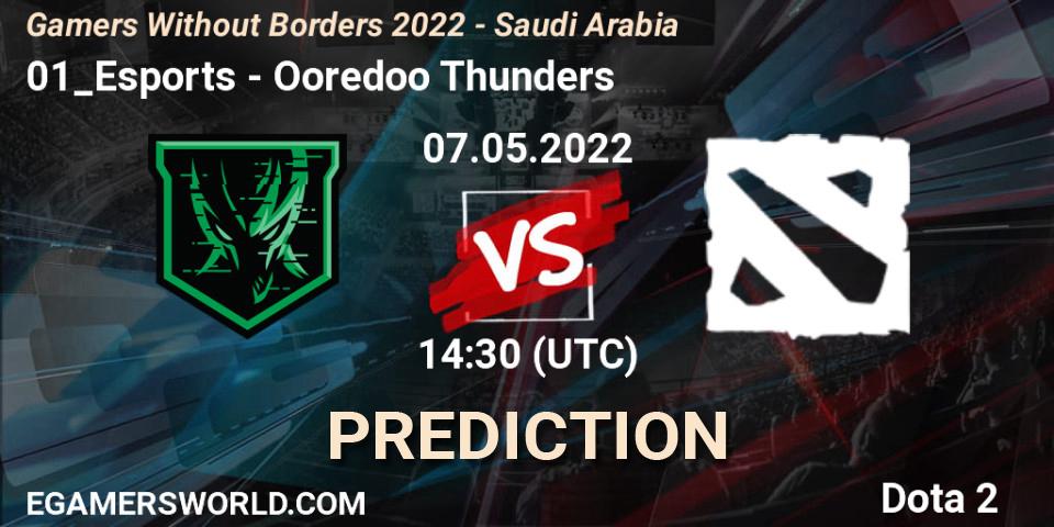 01_Esports - Ooredoo Thunders: ennuste. 07.05.2022 at 14:25, Dota 2, Gamers Without Borders 2022 - Saudi Arabia