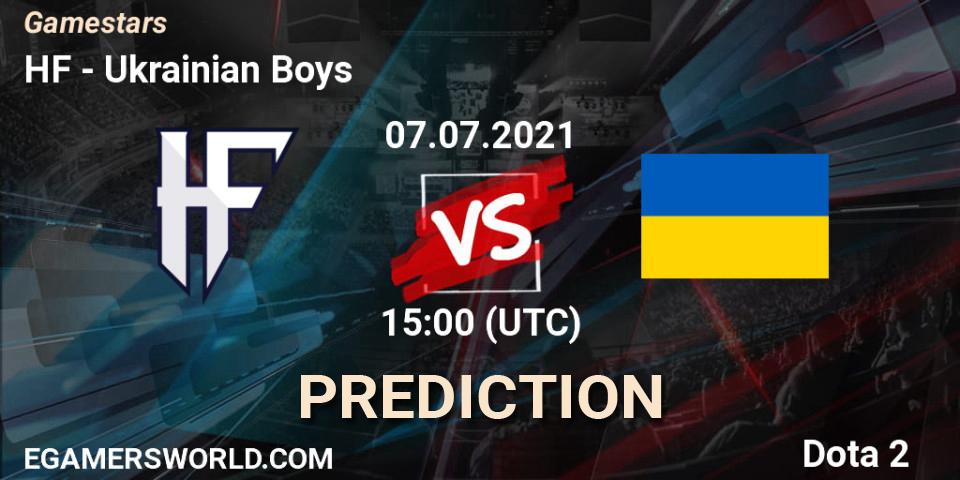 HF - Ukrainian Boys: ennuste. 07.07.2021 at 15:00, Dota 2, Gamestars