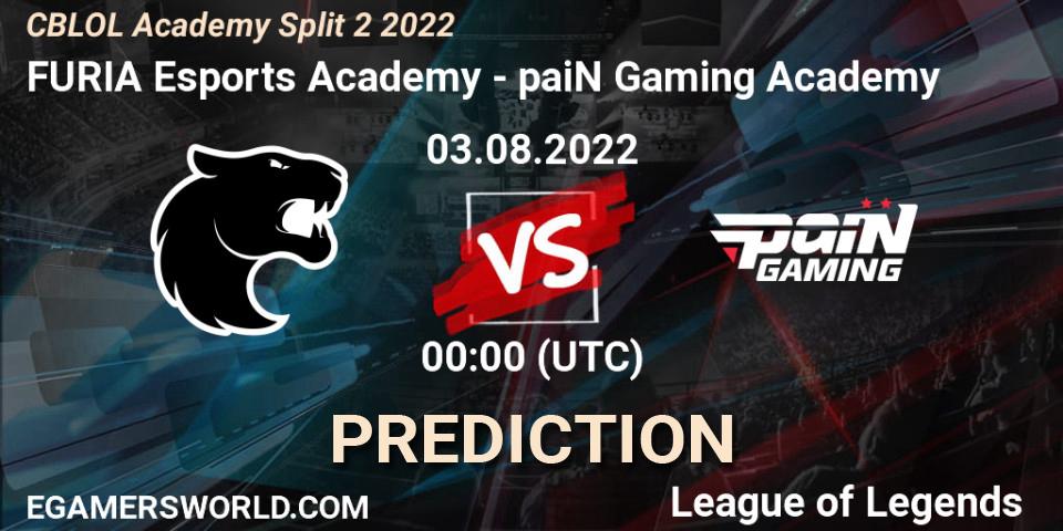 FURIA Esports Academy - paiN Gaming Academy: ennuste. 03.08.2022 at 00:00, LoL, CBLOL Academy Split 2 2022