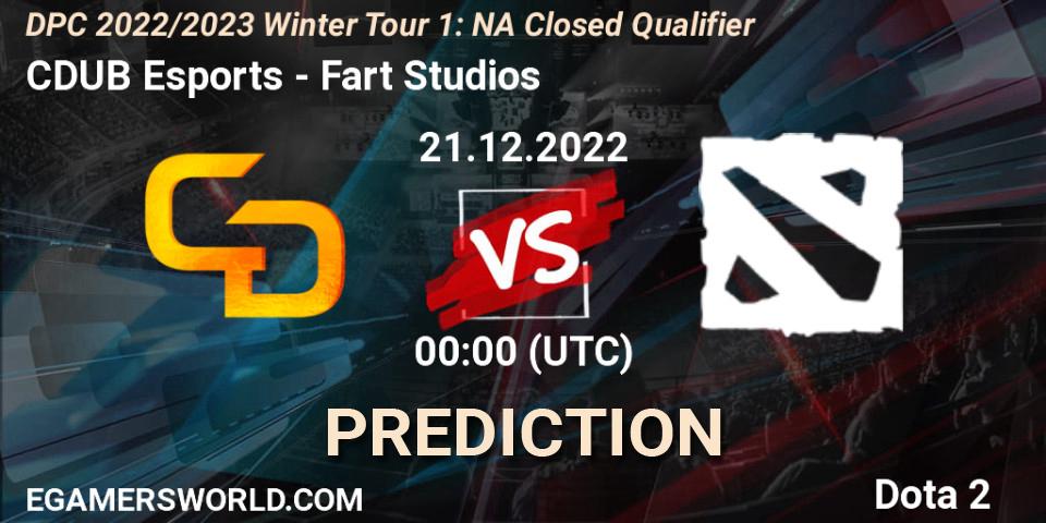 CDUB Esports - Fart Studios: ennuste. 21.12.2022 at 00:49, Dota 2, DPC 2022/2023 Winter Tour 1: NA Closed Qualifier