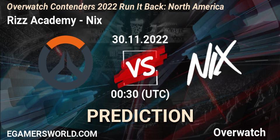 Rizz Academy - Nix: ennuste. 30.11.2022 at 00:30, Overwatch, Overwatch Contenders 2022 Run It Back: North America
