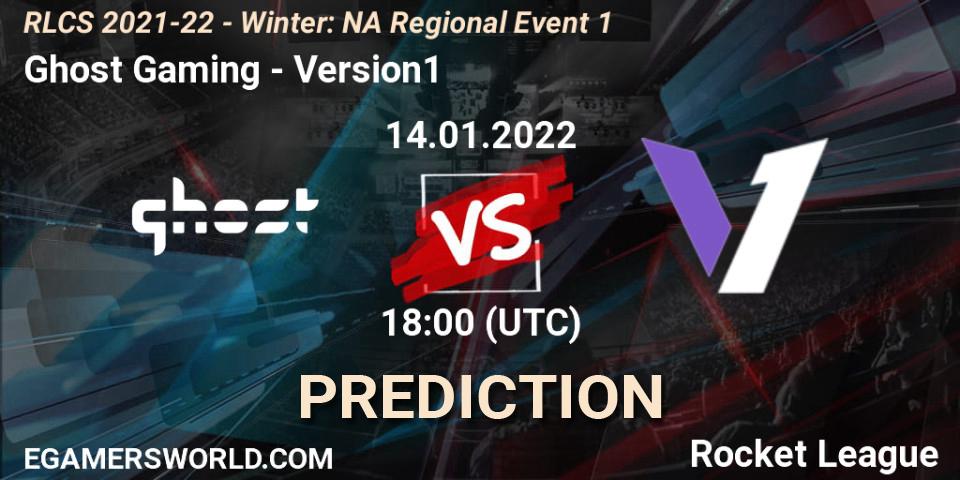 Ghost Gaming - Version1: ennuste. 14.01.2022 at 18:00, Rocket League, RLCS 2021-22 - Winter: NA Regional Event 1