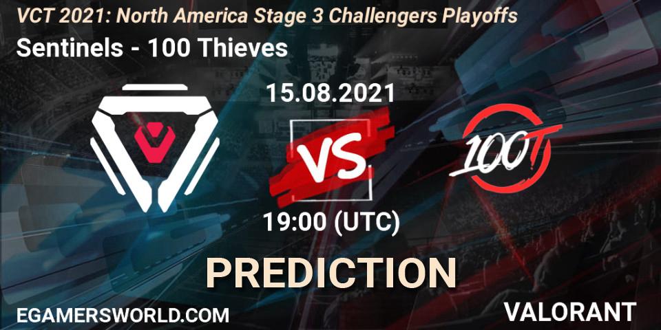 Sentinels - 100 Thieves: ennuste. 15.08.2021 at 19:00, VALORANT, VCT 2021: North America Stage 3 Challengers Playoffs