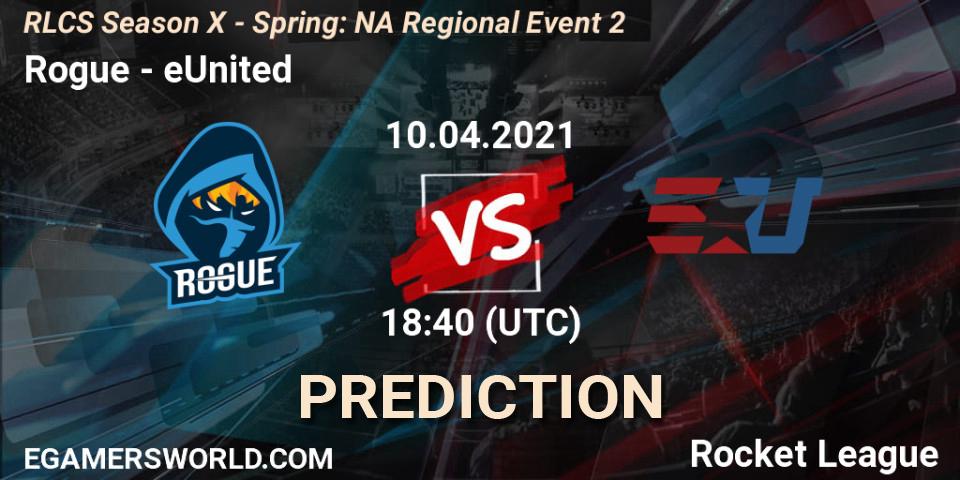 Rogue - eUnited: ennuste. 10.04.2021 at 18:25, Rocket League, RLCS Season X - Spring: NA Regional Event 2