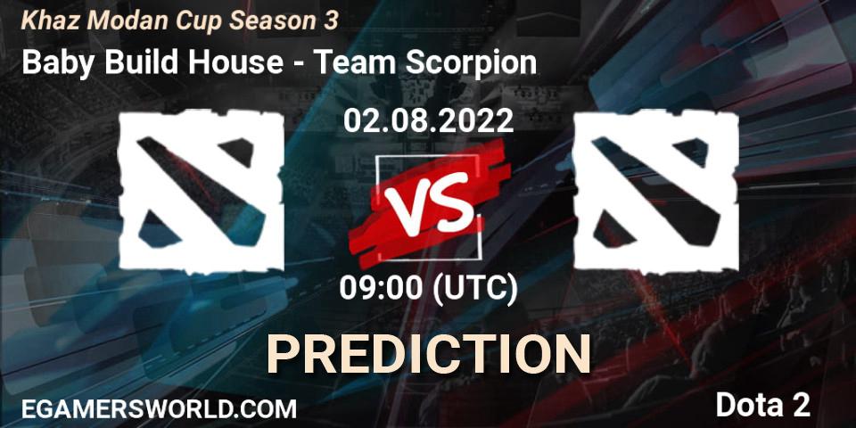 Baby Build House - Team Scorpion: ennuste. 02.08.2022 at 06:05, Dota 2, Khaz Modan Cup Season 3