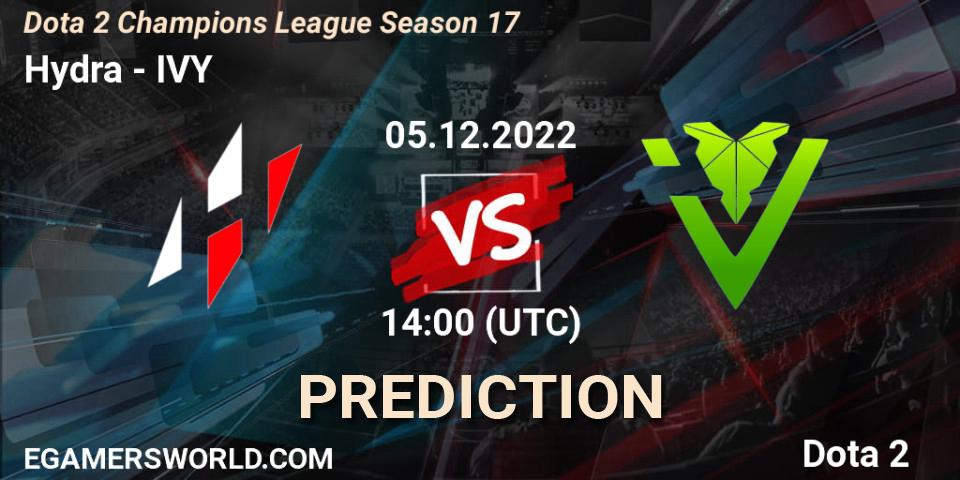 Hydra - IVY: ennuste. 05.12.2022 at 14:00, Dota 2, Dota 2 Champions League Season 17