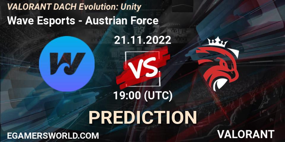 Wave Esports - Austrian Force: ennuste. 21.11.2022 at 19:00, VALORANT, VALORANT DACH Evolution: Unity