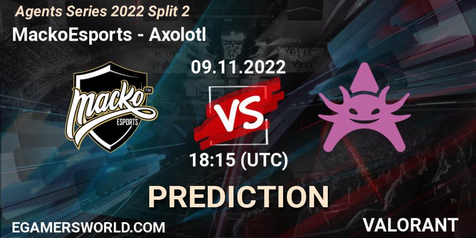 MackoEsports - Axolotl: ennuste. 09.11.2022 at 18:15, VALORANT, Agents Series 2022 Split 2