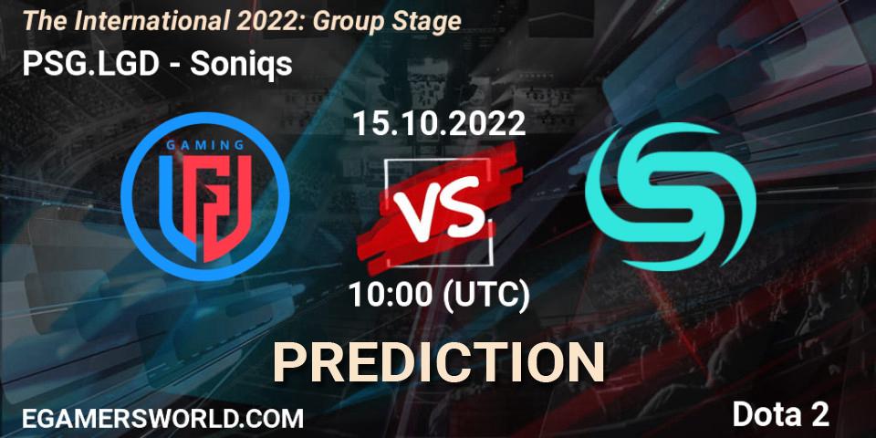 PSG.LGD - Soniqs: ennuste. 15.10.2022 at 12:51, Dota 2, The International 2022: Group Stage